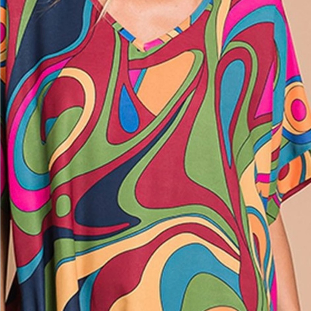 Multicolor Abstract Print Maxi Dress - Picture 3 of 7